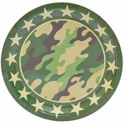 Blue Panda Camo Party Plates (80 Count) 9 Inches 10 Blue Panda Camo Party Plates (80 Count) 9 Inches