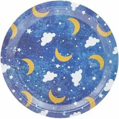 Special Occasions Blue Panda Twinkle Star Plates For Baby Shower, Parties (80 Count) 9 Inches