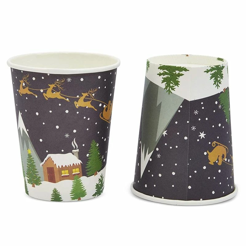 Blue Panda Happy Holidays Dinnerware Set, Paper Plates, Plastic Cutlery, Cups, And Napkins (Serves 24, 144 Pieces) Christmas 6 Blue Panda Happy Holidays Dinnerware Set, Paper Plates, Plastic Cutlery, Cups, And Napkins (Serves 24, 144 Pieces) Christmas