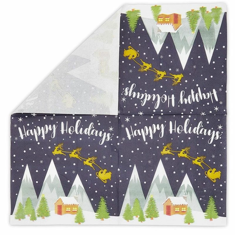 Blue Panda Happy Holidays Dinnerware Set, Paper Plates, Plastic Cutlery, Cups, And Napkins (Serves 24, 144 Pieces) Christmas 7 Blue Panda Happy Holidays Dinnerware Set, Paper Plates, Plastic Cutlery, Cups, And Napkins (Serves 24, 144 Pieces) Christmas