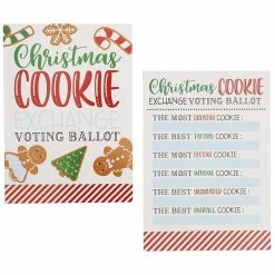 Blue Panda Christmas Cookie Exchange Party Voting Kit With Award Ribbons (24 Cards, 6 Ribbons) 10 Blue Panda Christmas Cookie Exchange Party Voting Kit With Award Ribbons (24 Cards, 6 Ribbons)