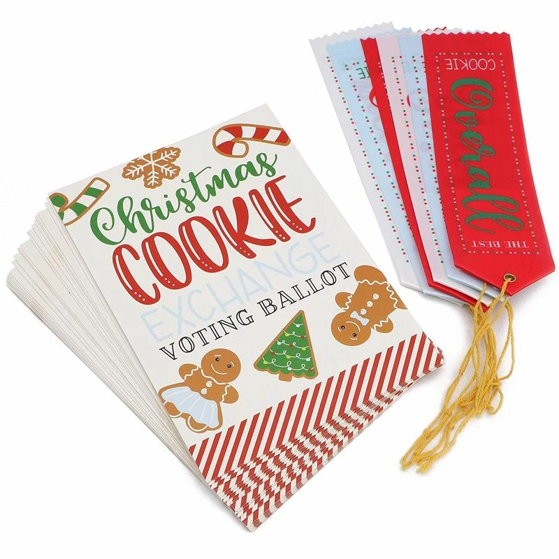 Blue Panda Christmas Cookie Exchange Party Voting Kit With Award Ribbons (24 Cards, 6 Ribbons) 8 Blue Panda Christmas Cookie Exchange Party Voting Kit With Award Ribbons (24 Cards, 6 Ribbons)