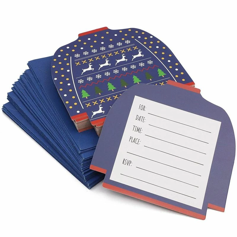 Blue Panda Ugly Christmas Sweater Holiday Party Invitations With Envelopes (Blue, 36 Pack) 3 Blue Panda Ugly Christmas Sweater Holiday Party Invitations With Envelopes (Blue, 36 Pack)