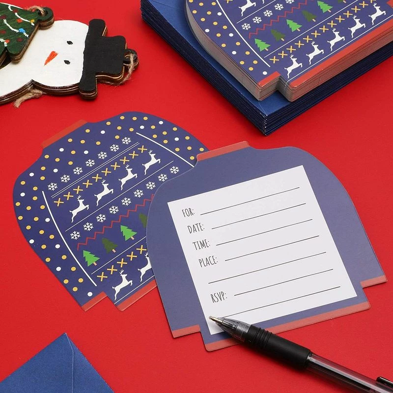 Blue Panda Ugly Christmas Sweater Holiday Party Invitations With Envelopes (Blue, 36 Pack) 4 Blue Panda Ugly Christmas Sweater Holiday Party Invitations With Envelopes (Blue, 36 Pack)