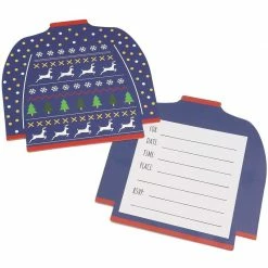 Blue Panda Ugly Christmas Sweater Holiday Party Invitations With Envelopes (Blue, 36 Pack) 13 Blue Panda Ugly Christmas Sweater Holiday Party Invitations With Envelopes (Blue, 36 Pack)