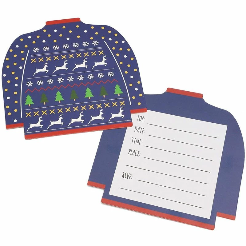 Blue Panda Ugly Christmas Sweater Holiday Party Invitations With Envelopes (Blue, 36 Pack) 7 Blue Panda Ugly Christmas Sweater Holiday Party Invitations With Envelopes (Blue, 36 Pack)