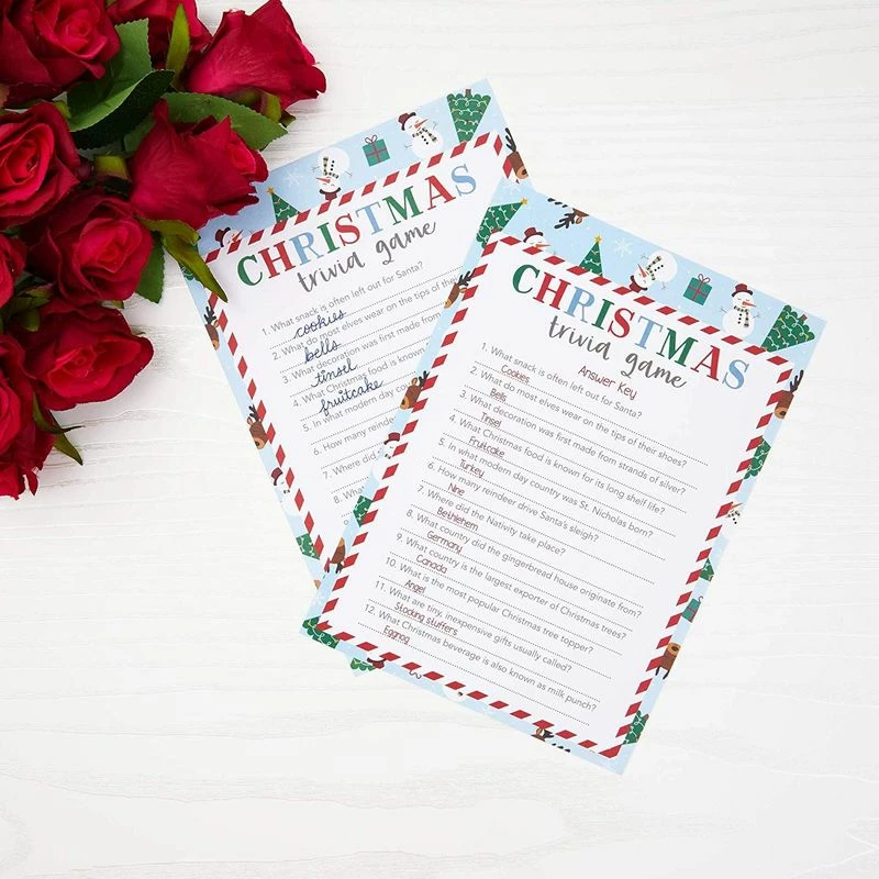 Blue Panda Merry Christmas Trivia Game Set For Holiday Parties (5 X 7 In, 50 Cards) 5 Blue Panda Merry Christmas Trivia Game Set For Holiday Parties (5 X 7 In, 50 Cards)