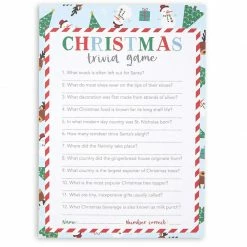 Blue Panda Merry Christmas Trivia Game Set For Holiday Parties (5 X 7 In, 50 Cards) 10 Blue Panda Merry Christmas Trivia Game Set For Holiday Parties (5 X 7 In, 50 Cards)