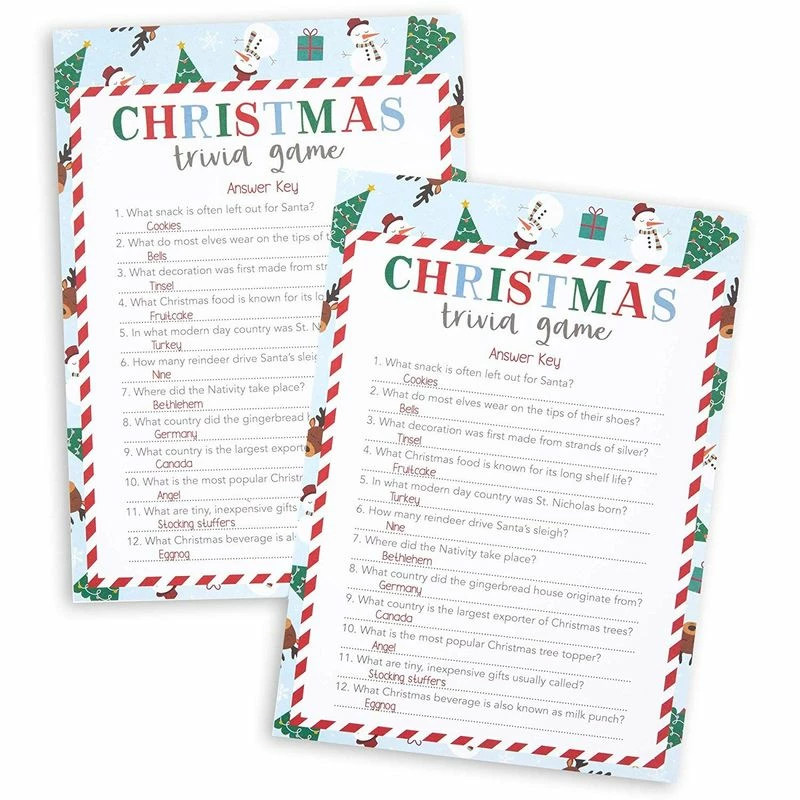Blue Panda Merry Christmas Trivia Game Set For Holiday Parties (5 X 7 In, 50 Cards) 7 Blue Panda Merry Christmas Trivia Game Set For Holiday Parties (5 X 7 In, 50 Cards)