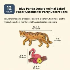 Blue Panda Jungle Animal Safari Paper Cutouts For Home And Party Decor (12-Count) Decorations 18 Blue Panda Jungle Animal Safari Paper Cutouts For Home And Party Decor (12-Count) Decorations