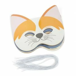 Blue Panda Cat Masks For Kids Kitten Party (Paper, 24 Pack)