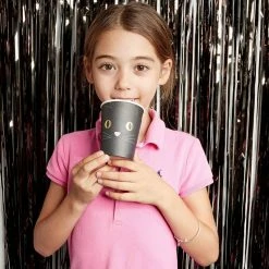 Blue Panda Black Cat Party Cups And Die-Cut Cat Sleeves For Halloween (50 Pack, 9 Oz)