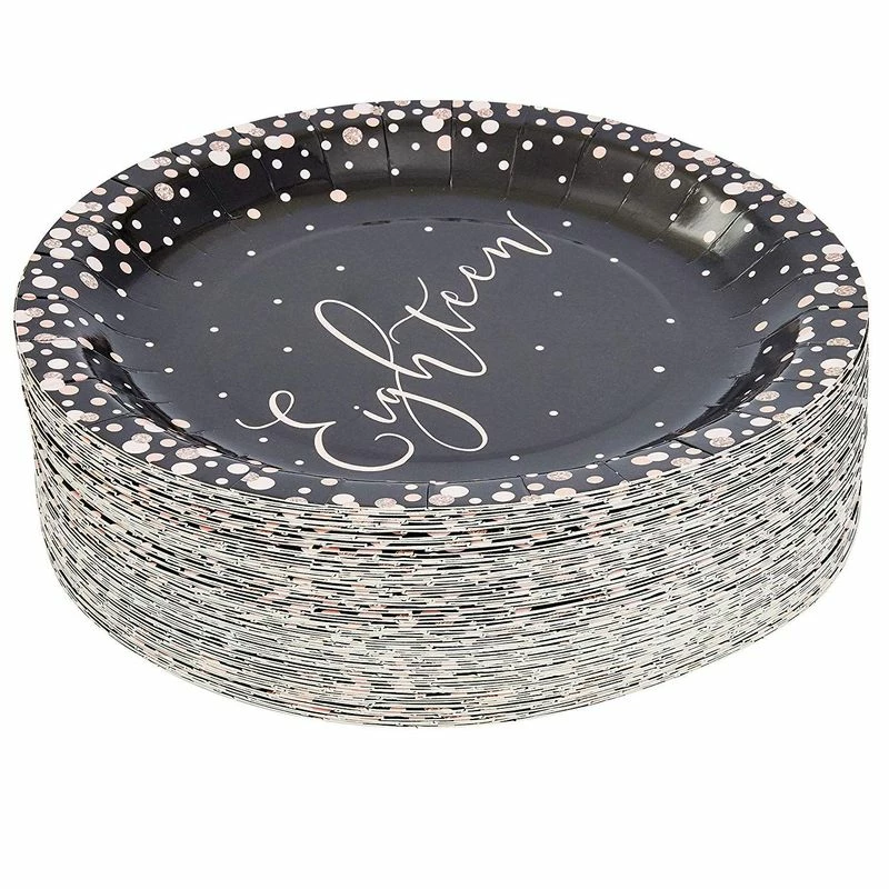 Blue Panda 18th Birthday Party Paper Plates With Rose Gold Foil Polka Dots (9 In, 80 Pack) 5 Blue Panda 18th Birthday Party Paper Plates With Rose Gold Foil Polka Dots (9 In, 80 Pack)
