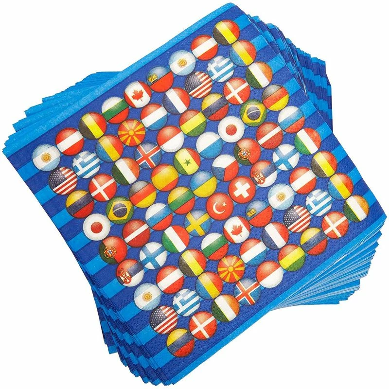 Blue Panda Flag Paper Napkins For International Party (6.5 X 6.5 In, 100 Pack) Special Occasions 3 Blue Panda Flag Paper Napkins For International Party (6.5 X 6.5 In, 100 Pack) Special Occasions