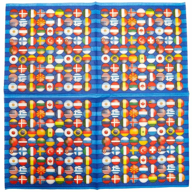 Blue Panda Flag Paper Napkins For International Party (6.5 X 6.5 In, 100 Pack) Special Occasions 6 Blue Panda Flag Paper Napkins For International Party (6.5 X 6.5 In, 100 Pack) Special Occasions