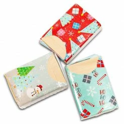 Blue Panda Christmas Pocket Tissues, Travel Size Wipes (4 Designs, 72 Packs)