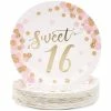 Sparkle And Bash Sweet 16 Paper Plates For 16th Birthday Party (9 In, 48 Pack) Special Occasions