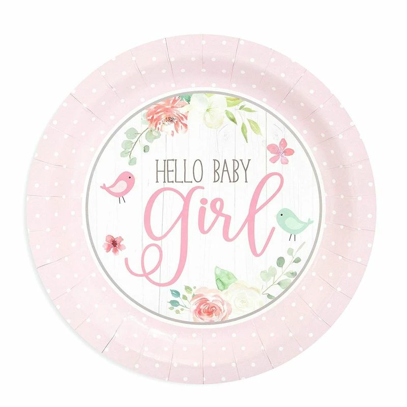 Blue Panda Hello Baby Girl Shower Paper Plates 9 Inches For Lunch Dinner (80 Pack, Pink) Special Occasions 4 Blue Panda Hello Baby Girl Shower Paper Plates 9 Inches For Lunch Dinner (80 Pack, Pink) Special Occasions