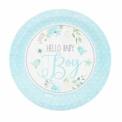 Blue Panda Blue Party Paper Plate For Baby Shower, Hello Baby Boy (9 In, 80 Pack) Special Occasions