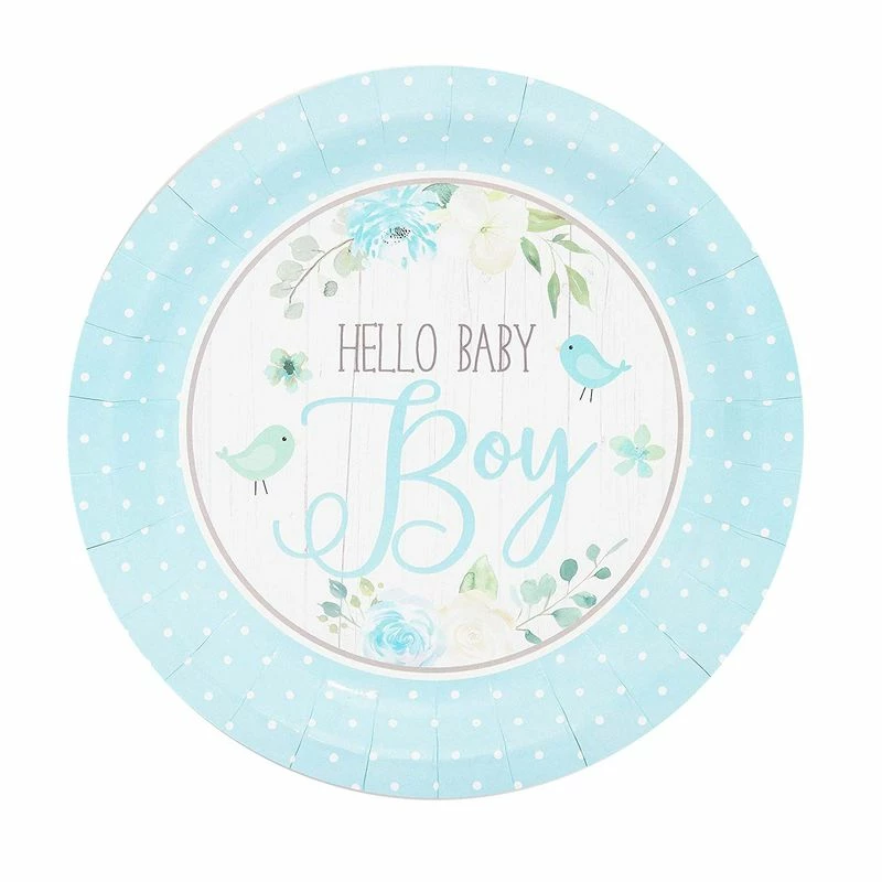 Blue Panda Blue Party Paper Plate For Baby Shower, Hello Baby Boy (9 In, 80 Pack) Special Occasions 3 Blue Panda Blue Party Paper Plate For Baby Shower, Hello Baby Boy (9 In, 80 Pack) Special Occasions