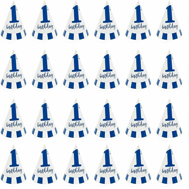 Blue Panda 1st Birthday Party Cone Hats (5 X 7 In, 24 Pack) Blue 5 Blue Panda 1st Birthday Party Cone Hats (5 X 7 In, 24 Pack) Blue