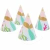 Blue Panda Mermaid Party Hats For Girl's Birthday Party (24 Pack) Special Occasions