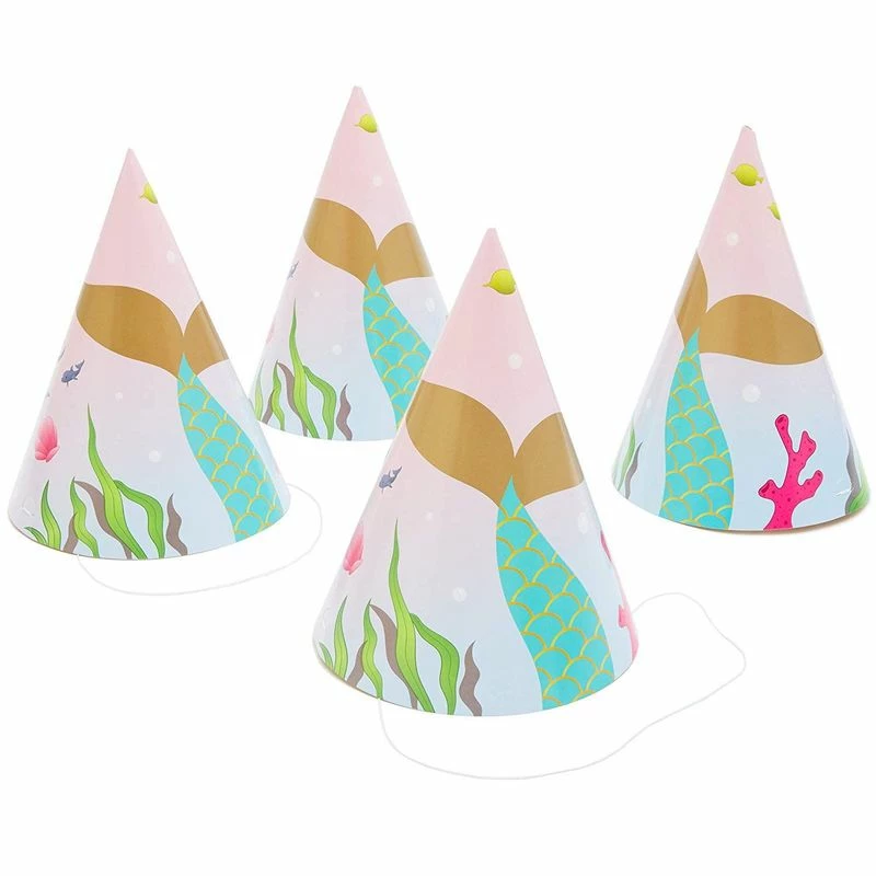 Blue Panda Mermaid Party Hats For Girl's Birthday Party (24 Pack) Special Occasions 3 Blue Panda Mermaid Party Hats For Girl's Birthday Party (24 Pack) Special Occasions