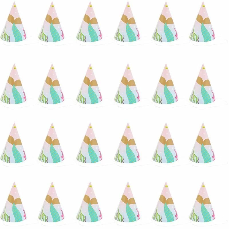 Blue Panda Mermaid Party Hats For Girl's Birthday Party (24 Pack) Special Occasions 5 Blue Panda Mermaid Party Hats For Girl's Birthday Party (24 Pack) Special Occasions