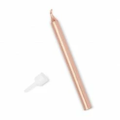 Blue Panda Metallic Birthday Cake Candles With Holders (3 Colors, 48 Pack)