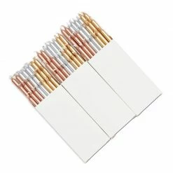 Blue Panda Metallic Birthday Cake Candles With Holders (3 Colors, 48 Pack)