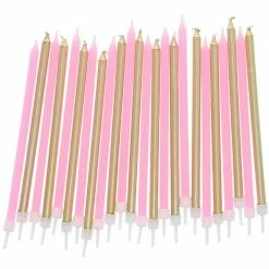 Blue Panda 48 Pack Tall Birthday Cake Candles With Holders - 5 Inches