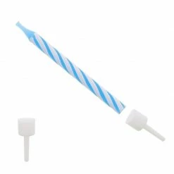 Blue Panda Birthday Cake Candles Set (96 Count) Letter U And Colored Stripes