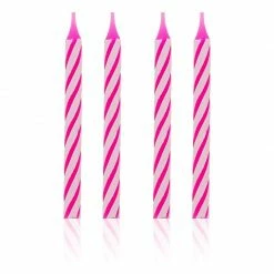 Blue Panda Birthday Cake Candles Set (96 Count) Letter U And Colored Stripes
