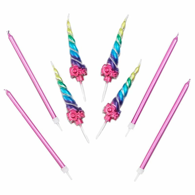 Blue Panda Rainbow Unicorn Birthday Cake Candles With Holders (28 Pack) 3 Blue Panda Rainbow Unicorn Birthday Cake Candles With Holders (28 Pack)