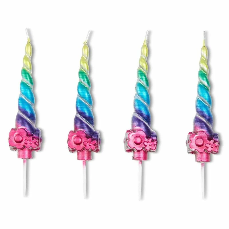 Blue Panda Rainbow Unicorn Birthday Cake Candles With Holders (28 Pack) 6 Blue Panda Rainbow Unicorn Birthday Cake Candles With Holders (28 Pack)