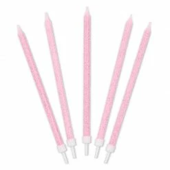 Blue Panda Sixteen Pink Birthday Cake Candles With Holders (31 Pack)