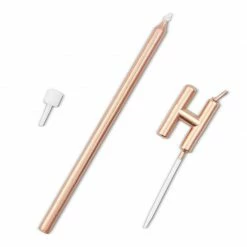 Blue Panda Hello 21 Cake Topper And Thin Candles In Holders (Rose Gold, 31 Pieces)