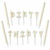 Blue Panda Dirty Thirty Cake Topper And Thin Candles In Holders (Gold, 35 Pieces)