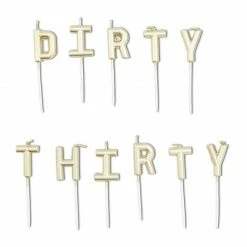 Blue Panda Dirty Thirty Cake Topper And Thin Candles In Holders (Gold, 35 Pieces) 9 Blue Panda Dirty Thirty Cake Topper And Thin Candles In Holders (Gold, 35 Pieces)