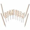 Blue Panda Eighteen Birthday Cake Topper Letters With Thin Candles And Holders (32 Pack)