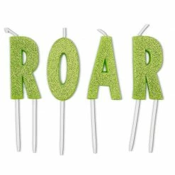 Blue Panda Roar Dinosaur Cake Topper And Thin Printed Candles (28 Pieces)