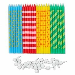 Blue Panda Roar Dinosaur Cake Topper And Thin Printed Candles (28 Pieces)