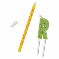 Blue Panda Roar Dinosaur Cake Topper And Thin Printed Candles (28 Pieces)