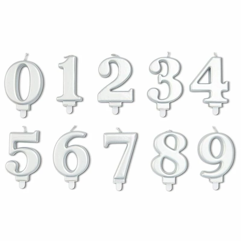 Blue Panda Number 0-9 Birthday Cake Candles With Holders (Silver, 34 Pack) Special Occasions 7 Blue Panda Number 0-9 Birthday Cake Candles With Holders (Silver, 34 Pack) Special Occasions