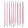 Blue Panda Pink Glitter Long Thin Birthday Cake Candles In Holders (5 In, 48 Pack) Special Occasions