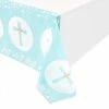 Blue Panda Special Occasions Tablecloth For Baptism And Easter, Plastic Table Cover (54 X 108 In, 3-Pack)