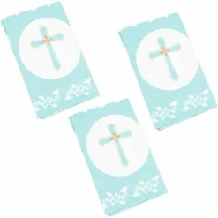 Blue Panda Special Occasions Tablecloth For Baptism And Easter, Plastic Table Cover (54 X 108 In, 3-Pack)