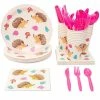 Blue Panda Special Occasions Hedgehog Party Pack, Includes Paper Plates, Napkins, Cups, And Cutlery (Serves 24, 144 Pieces)