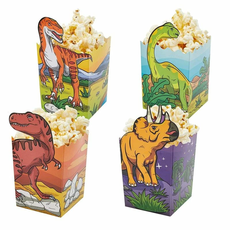 Blue Panda Dinosaur Popcorn Boxes For Treats, Goodies (60 Count) 4 Designs 3 Blue Panda Dinosaur Popcorn Boxes For Treats, Goodies (60 Count) 4 Designs