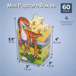Blue Panda Dinosaur Popcorn Boxes For Treats, Goodies (60 Count) 4 Designs